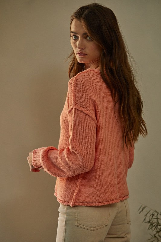 Hailee Exposed Seam Cotton Sweater