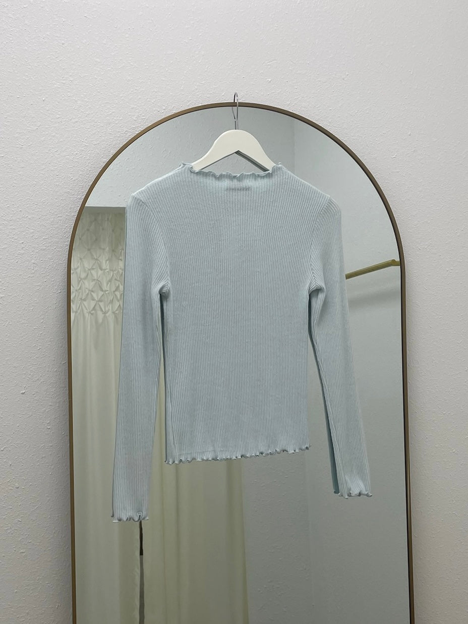 Lettuce Hem Mock Neck Top