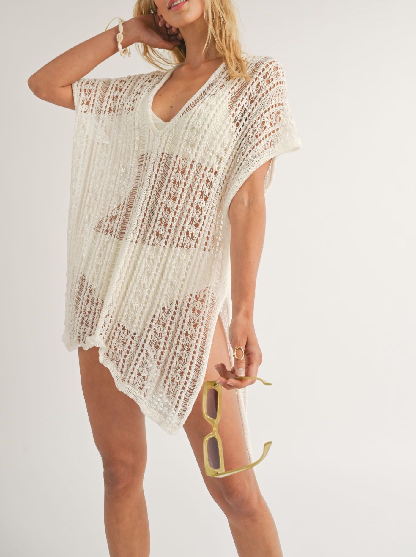 Hailee V-Neck Crochet Coverup
