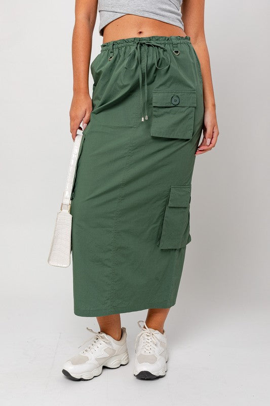 Cargo Maxi Skirt Dusty Green