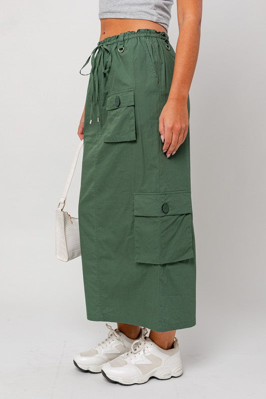 Cargo Maxi Skirt Dusty Green