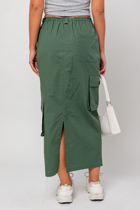 Cargo Maxi Skirt Dusty Green
