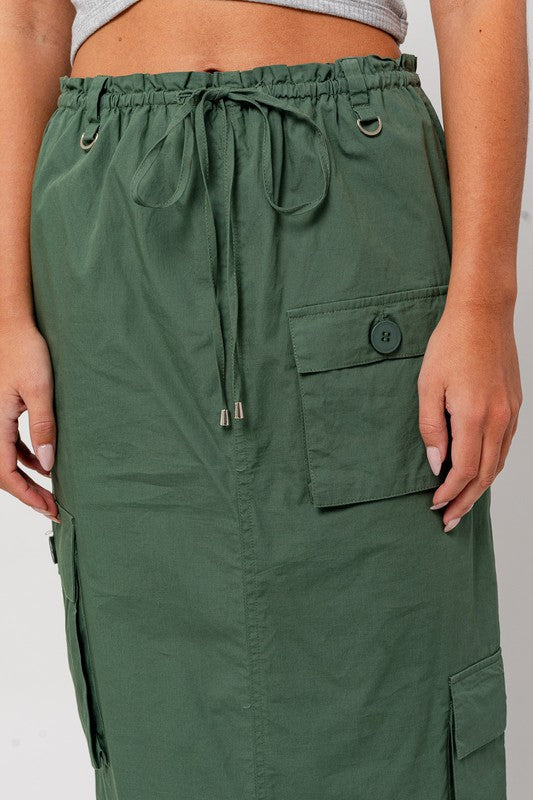 Cargo Maxi Skirt Dusty Green