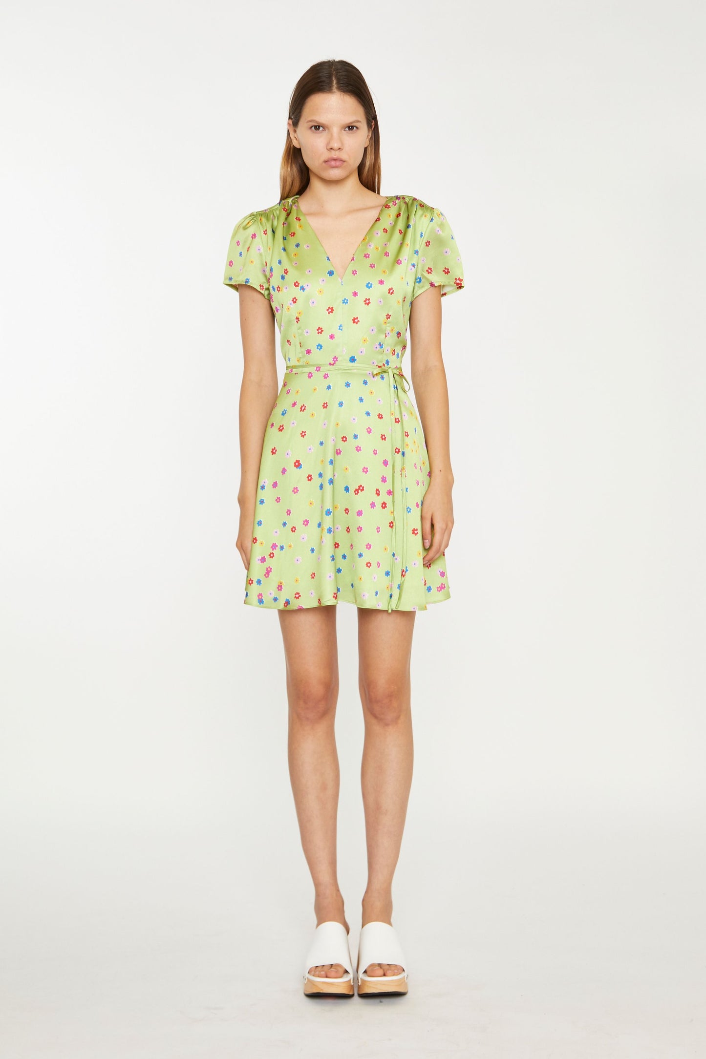 Daisy Lime Wrap Dress