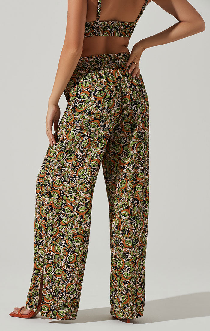 Femi Abstract Print Wide Leg Pants