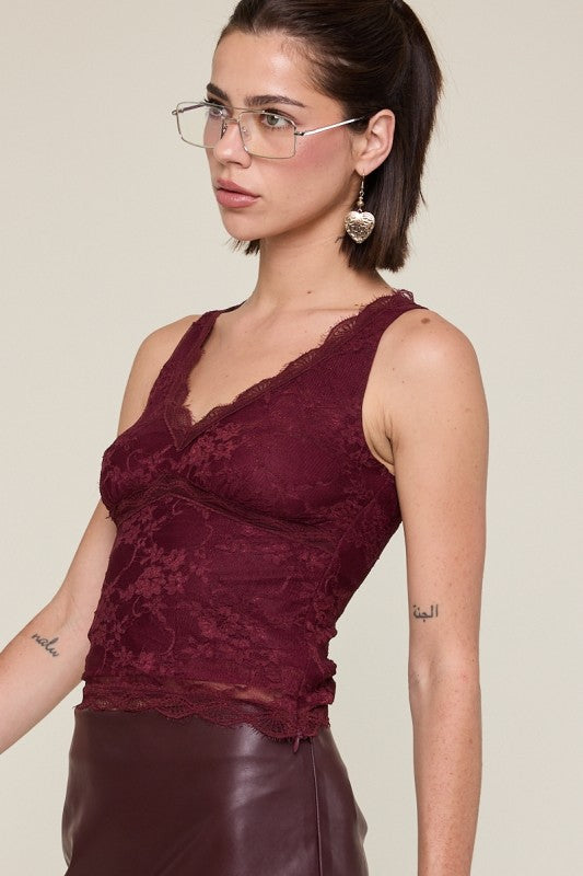 Floral Lace V-Neck Top