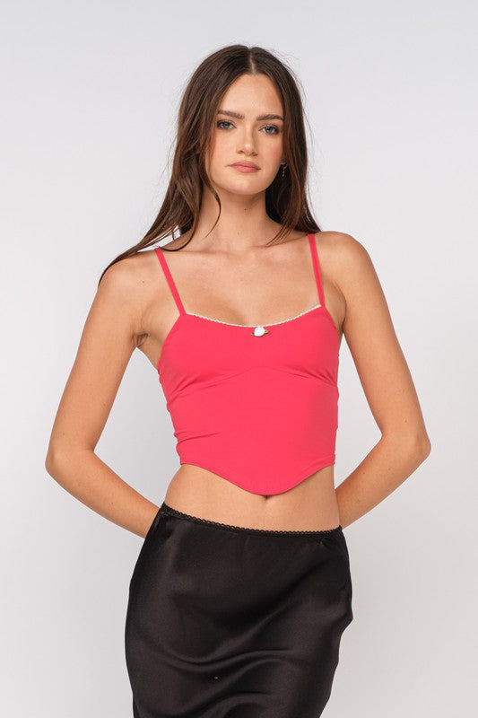 Flower Detail Cropped Tank