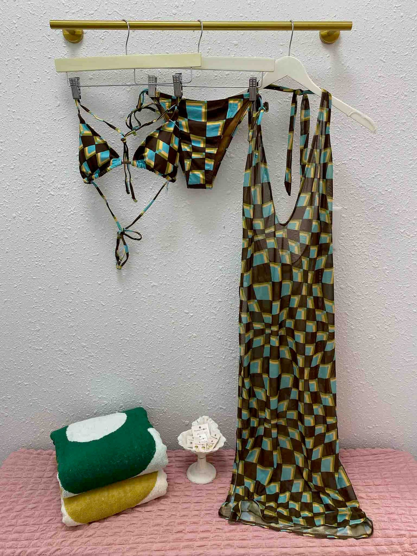Geo Print 3 Piece Bikini Set
