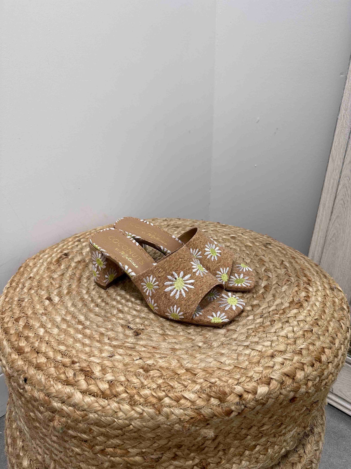 Kristin Cork Daisy Print Sandals