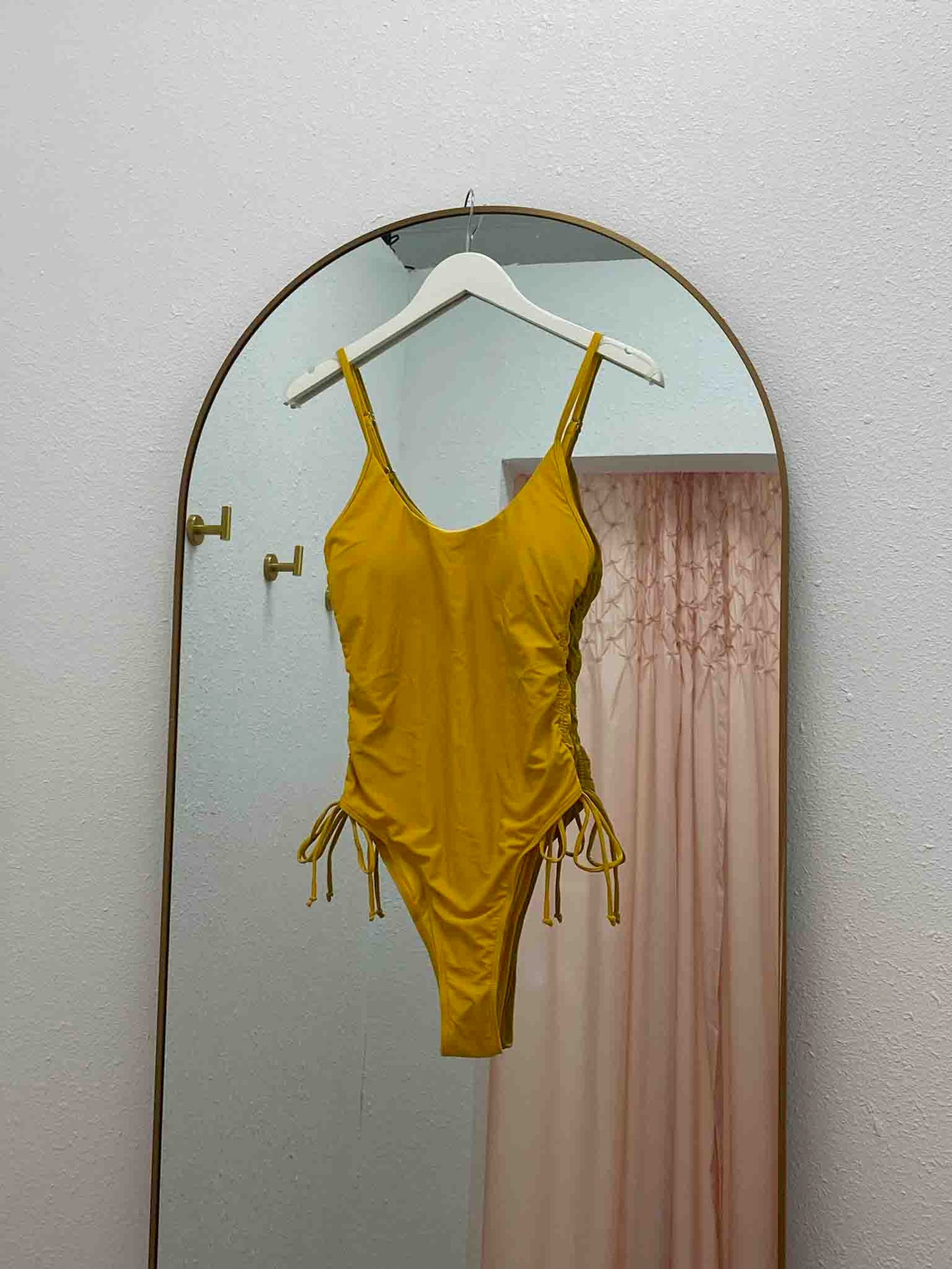 One Piece Drawstring Side Swimsuit