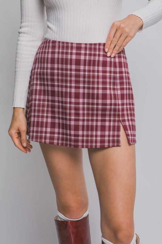 Plaid Mini Skort