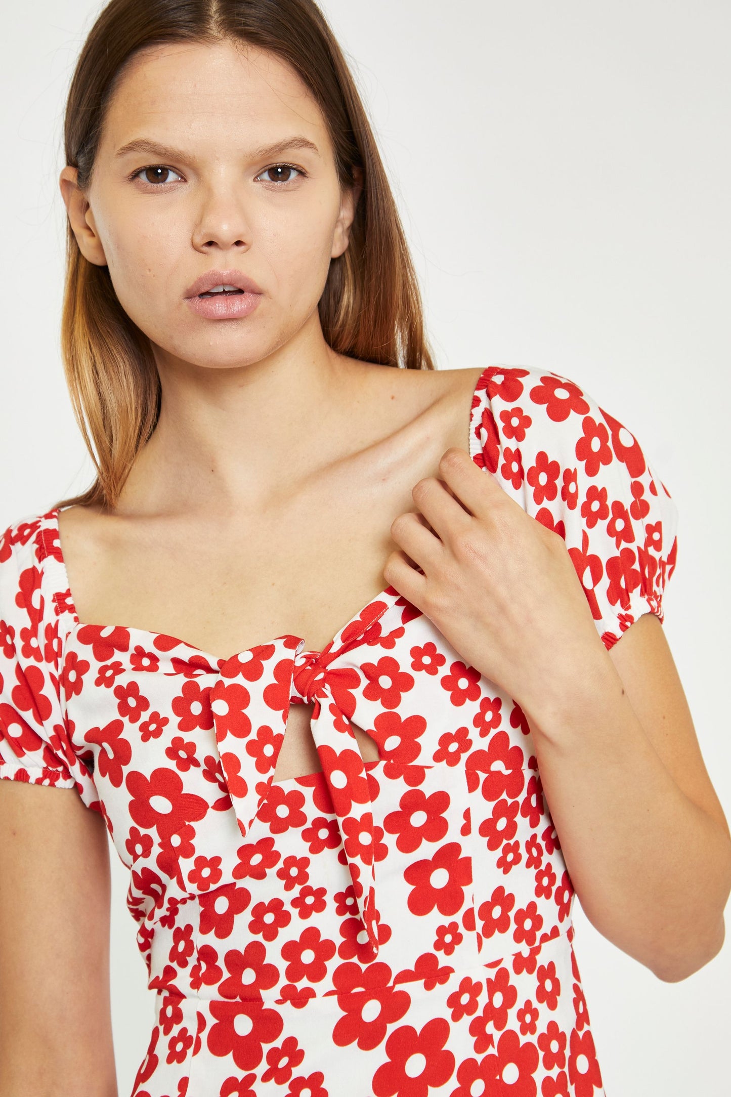 Red Flower Mini Dress