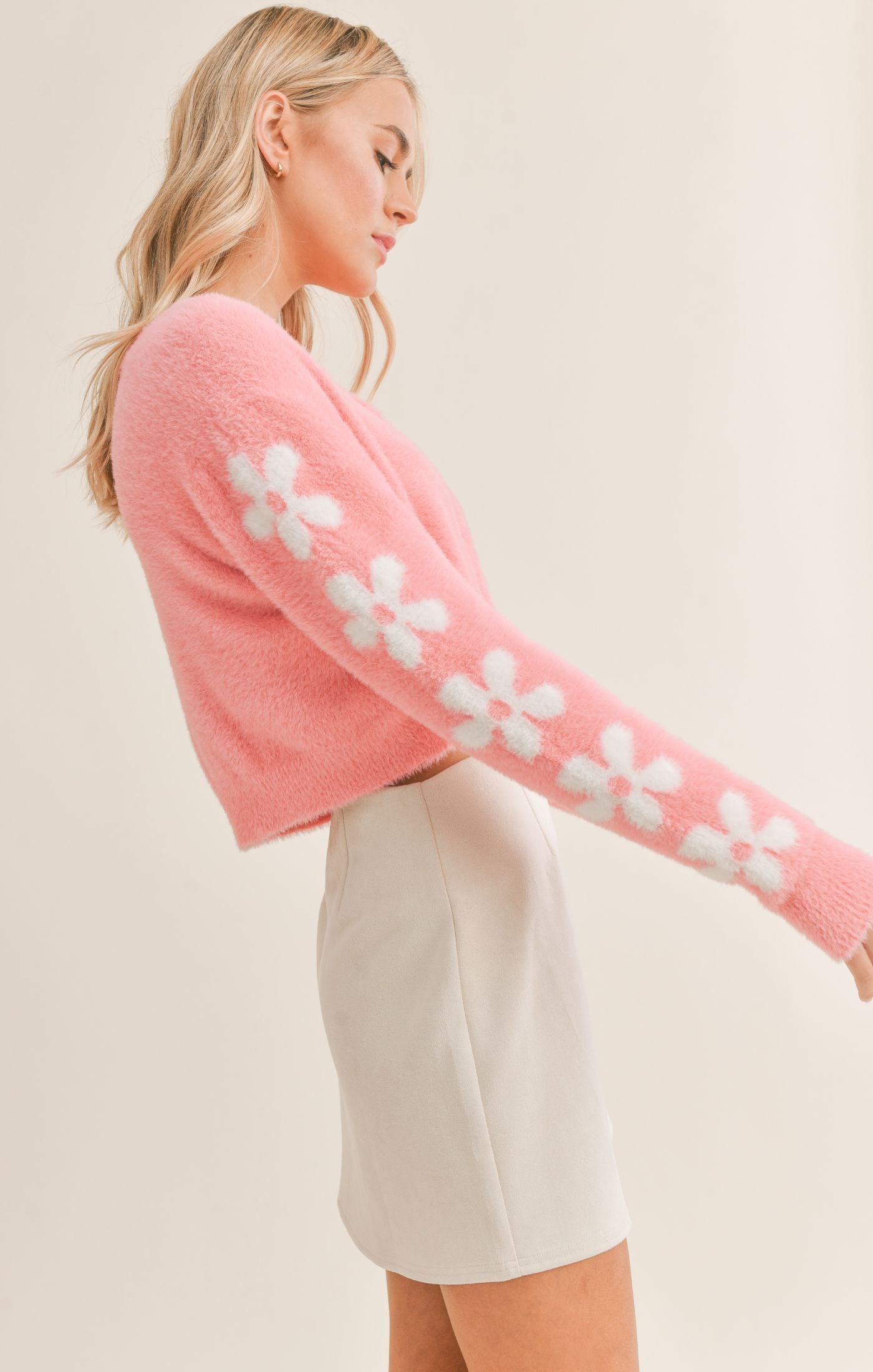 Self Love Fuzzy Flower Cardigan