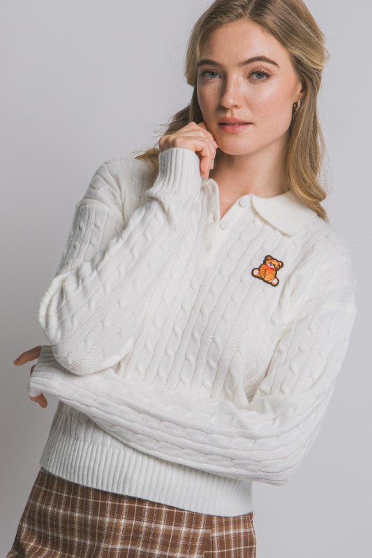 Teddy Bear Polo Sweater