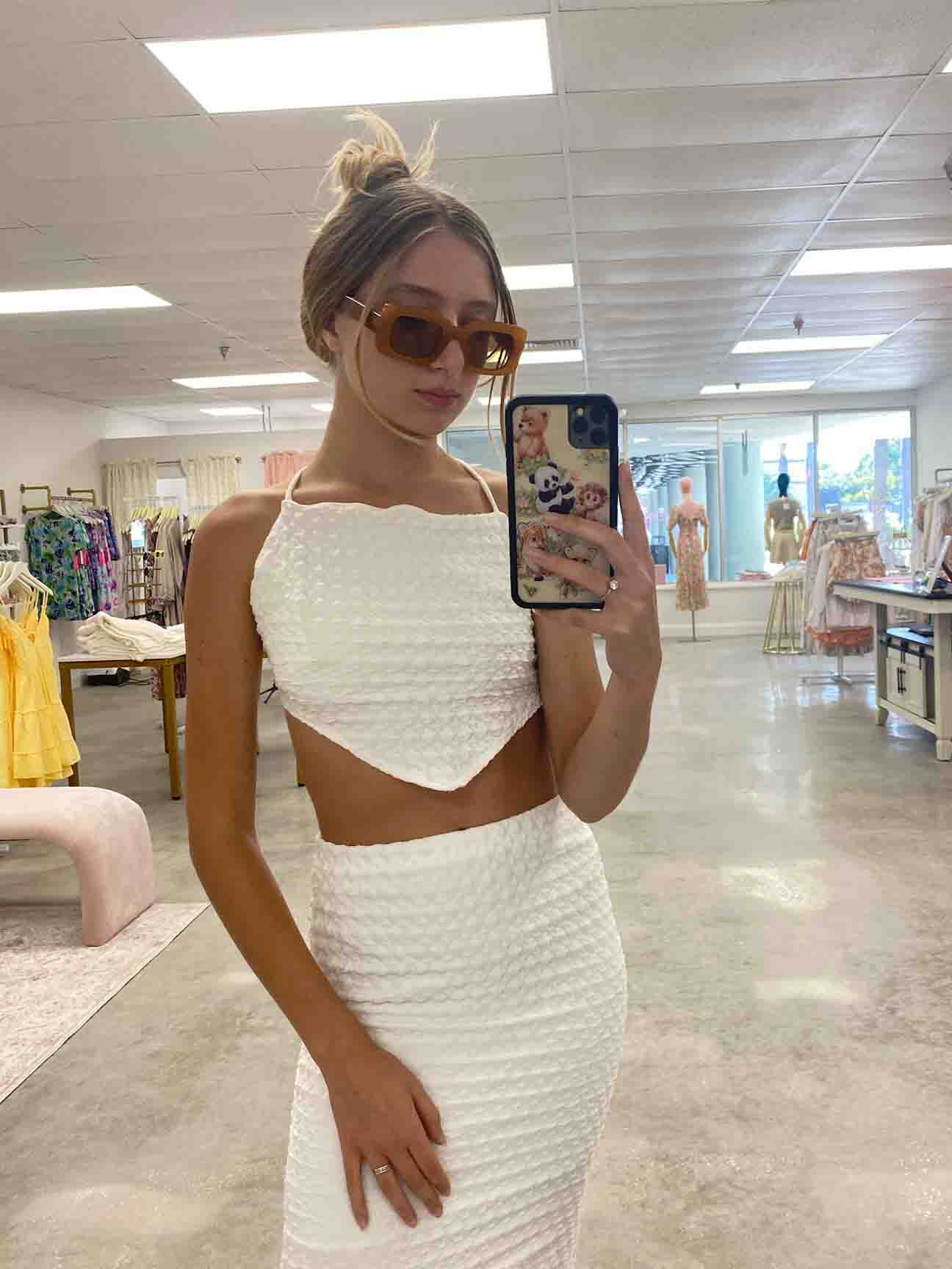 Textured Maxi Skirt Set