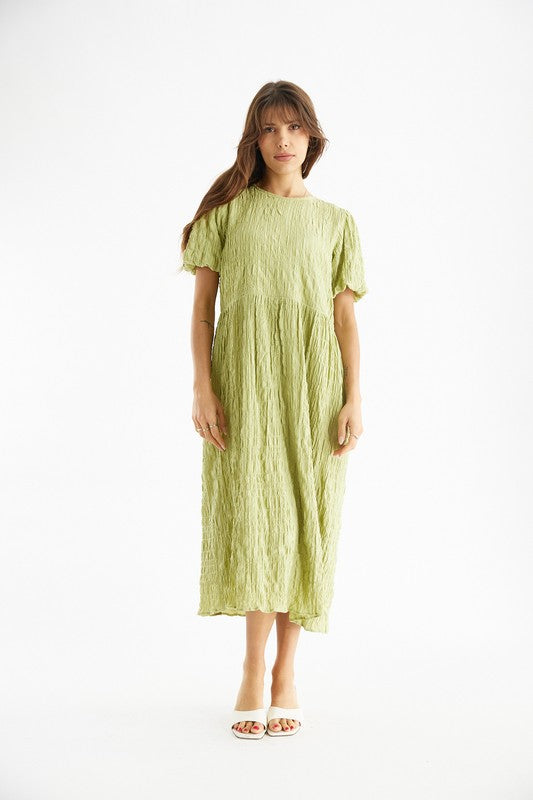 Tove Textured Midi Dress Lime