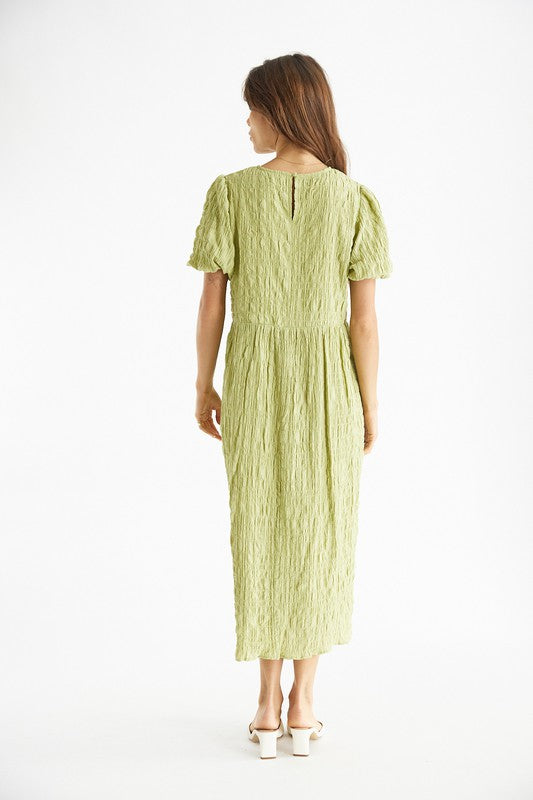 Tove Textured Midi Dress Lime