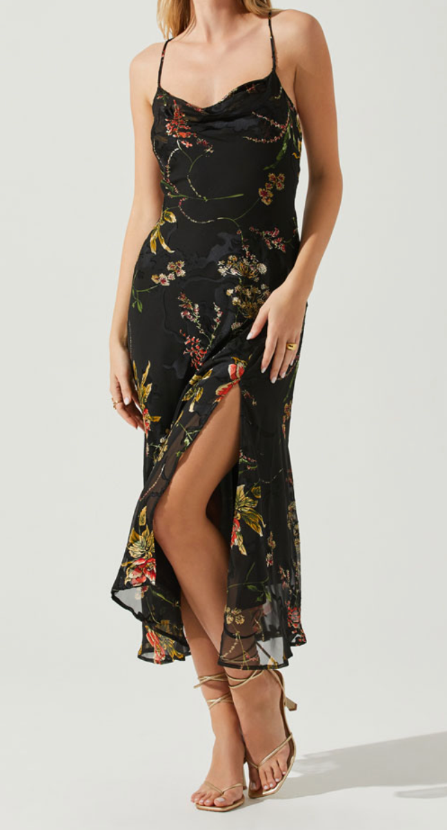 Gaia Floral Burnout Dress