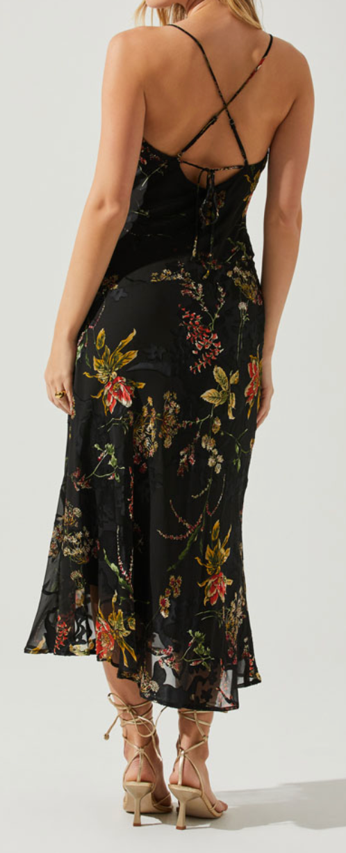 Gaia Floral Burnout Dress