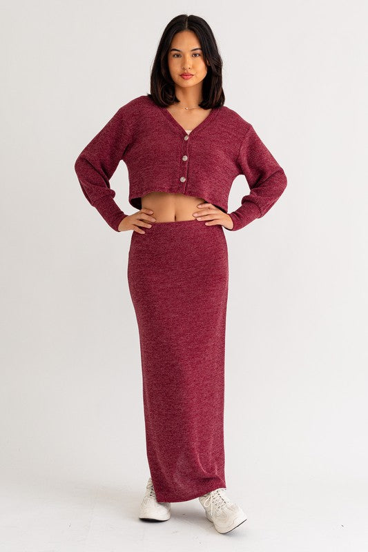 Ribbed Skirt With Slit