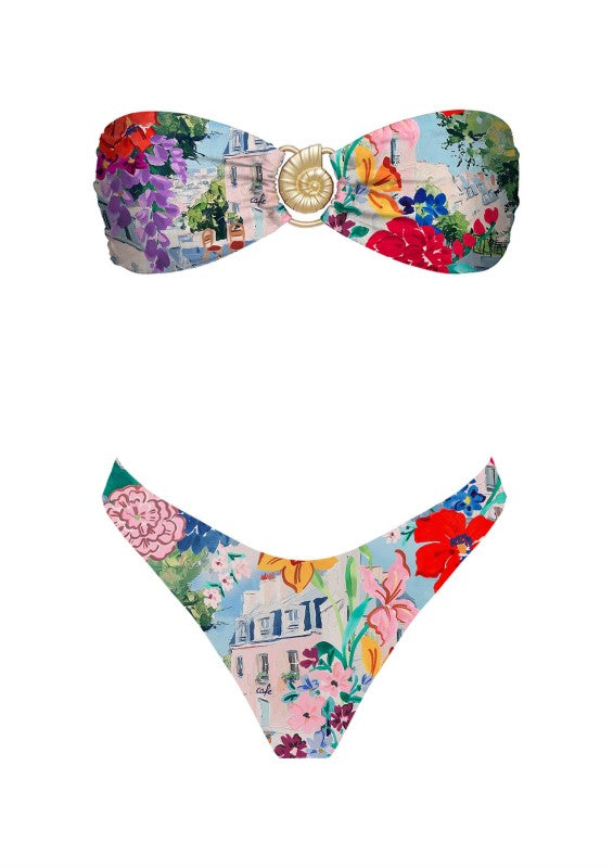 Floral Seaside Soiree Bandeau Bikini Set