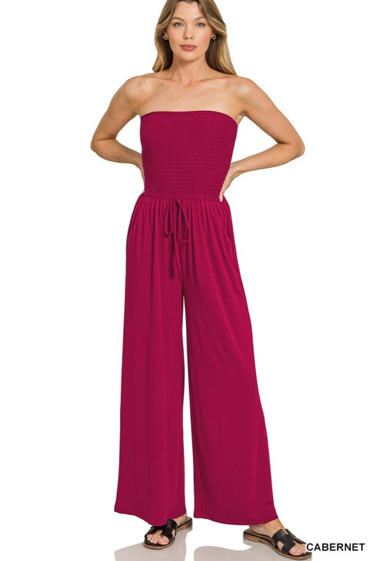 Smocked Tube Top Jumpsuit