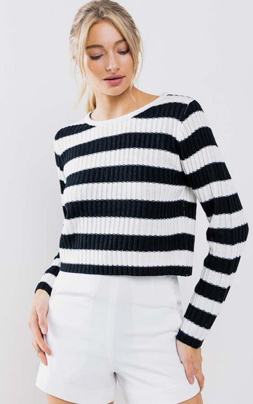 Striped Ribbed Top