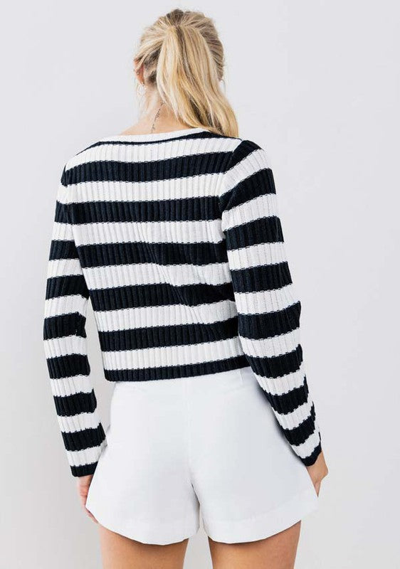 Striped Ribbed Top