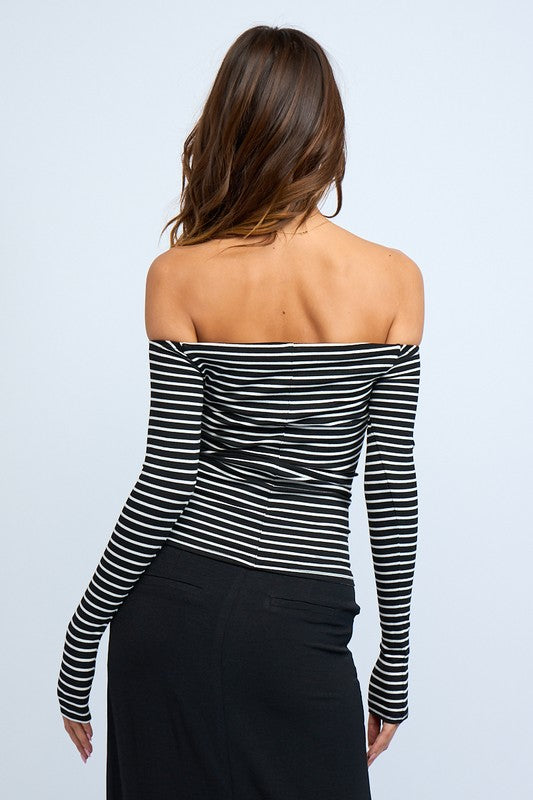 Striped Off-Shoulder Top