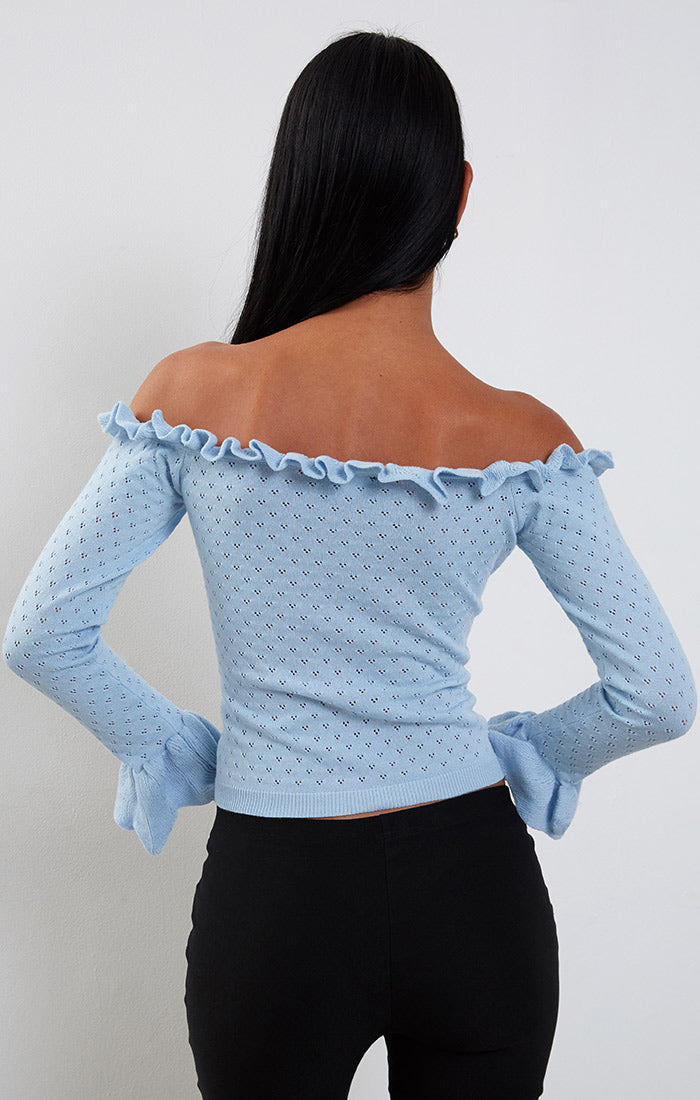 Delaney Pointelle Off-Shoulder Top