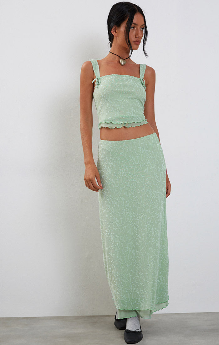 Tresha Sage Maxi Skirt