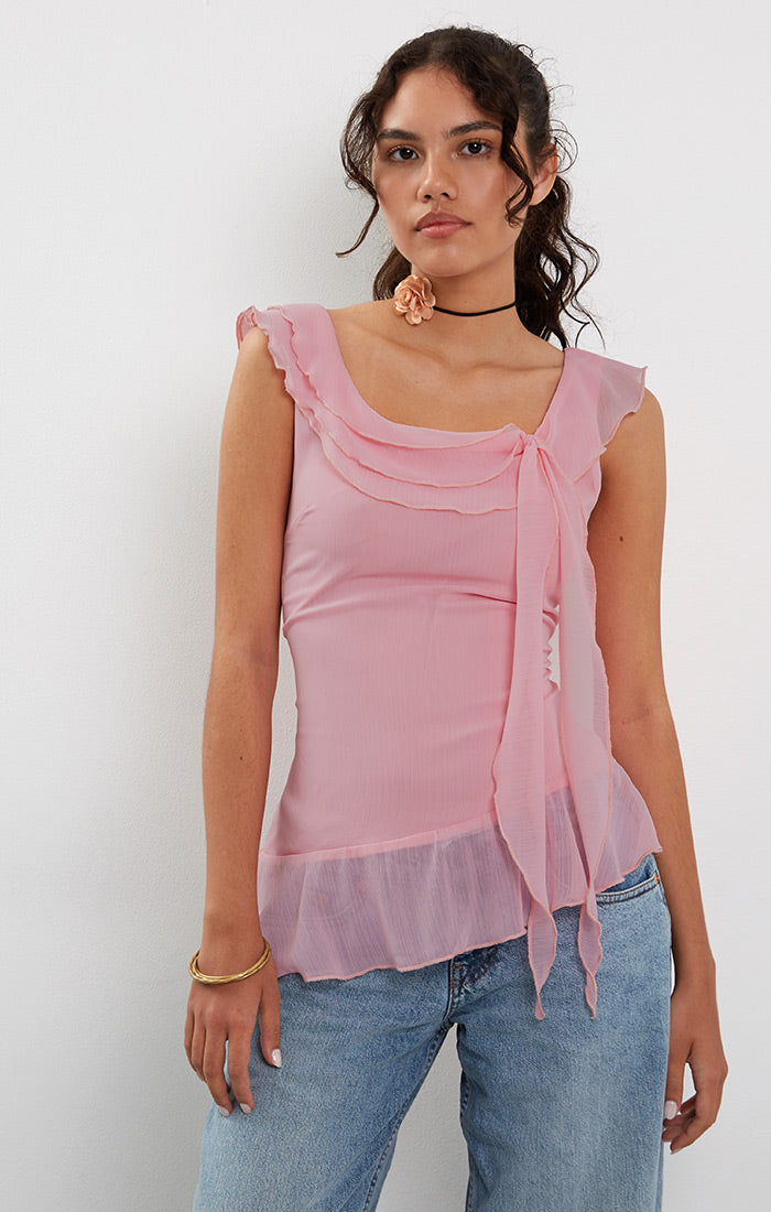 Piro Asymmetrical Ruffle Top