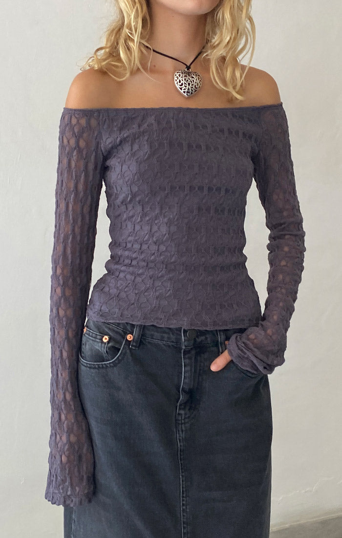 Neira Off-Shoulder Textured Knit Top