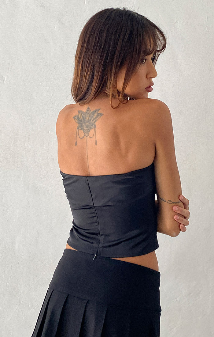 Astrum Rosette Satin Top