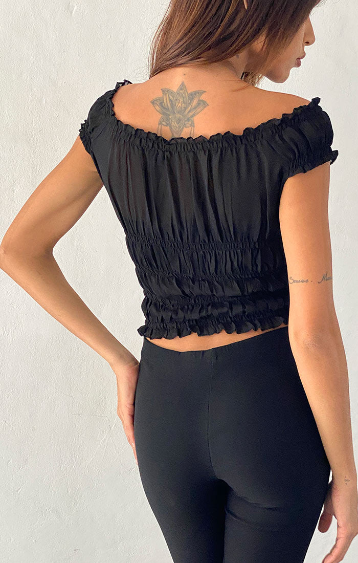 Xavi Shirred Off-Shoulder Top