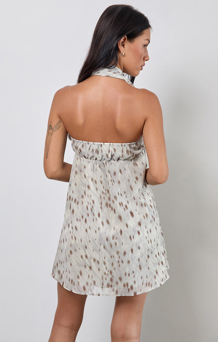 Yukio Bambi Print Mini Dress