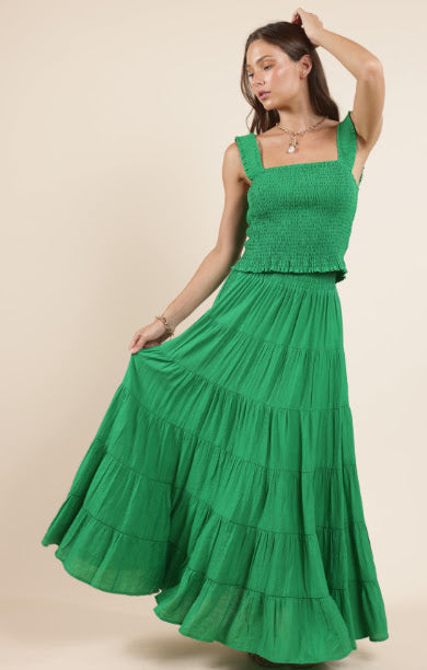 Socialize Tiered Maxi Skirt