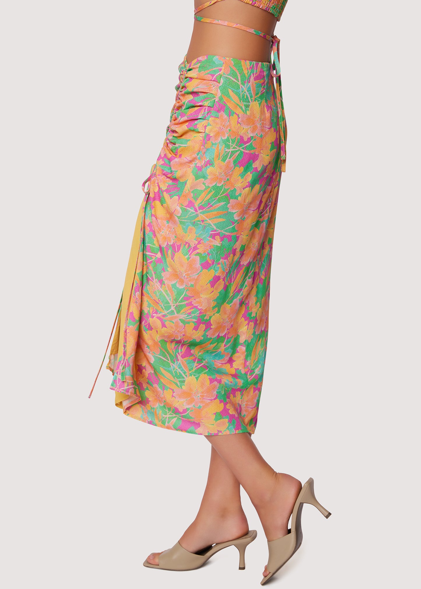 Eternal Lights Ruched Midi Skirt