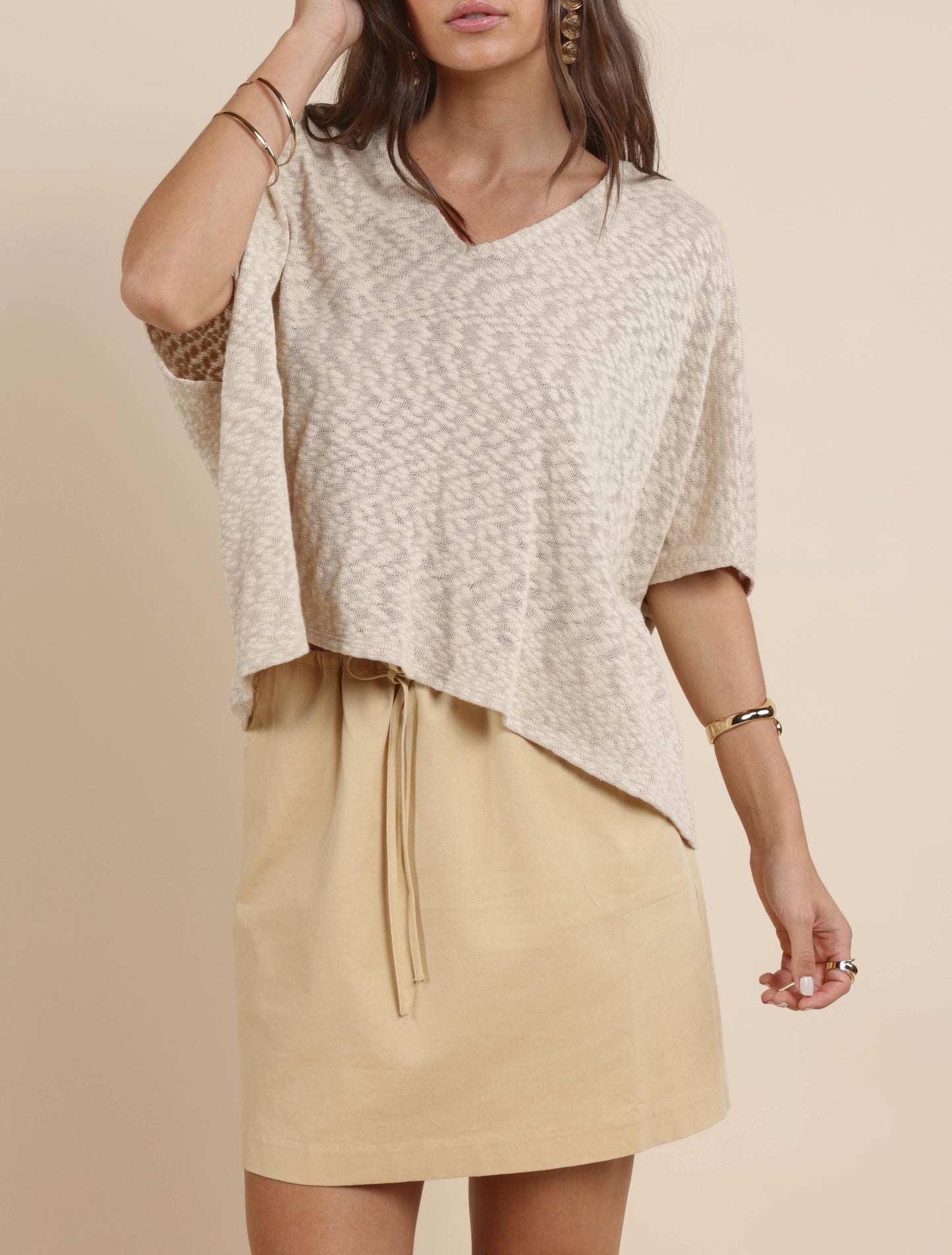 Sunfade V-Neck Dolman Sleeve Top