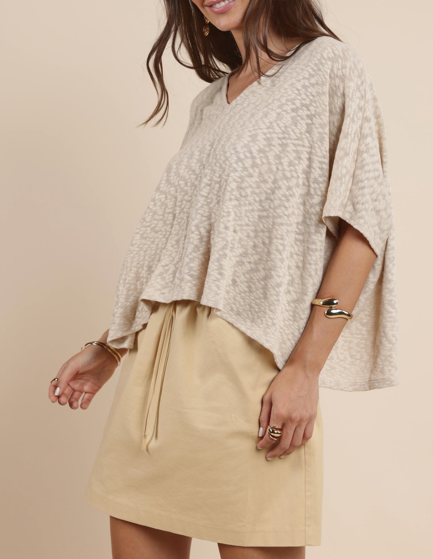 Sunfade V-Neck Dolman Sleeve Top