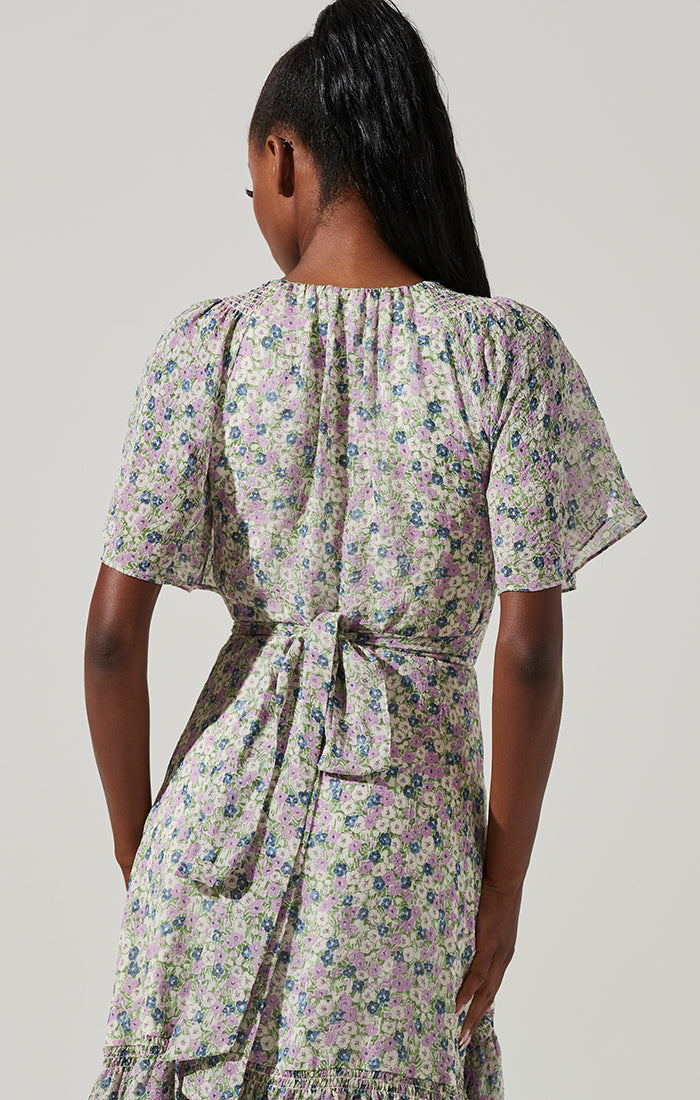 Adella Floral Ruffle Midi Dress