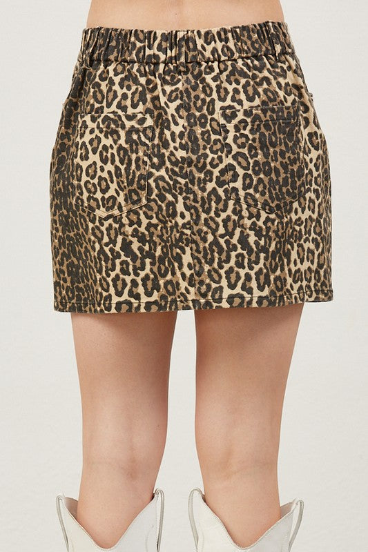 Animal Print Mini Skirt