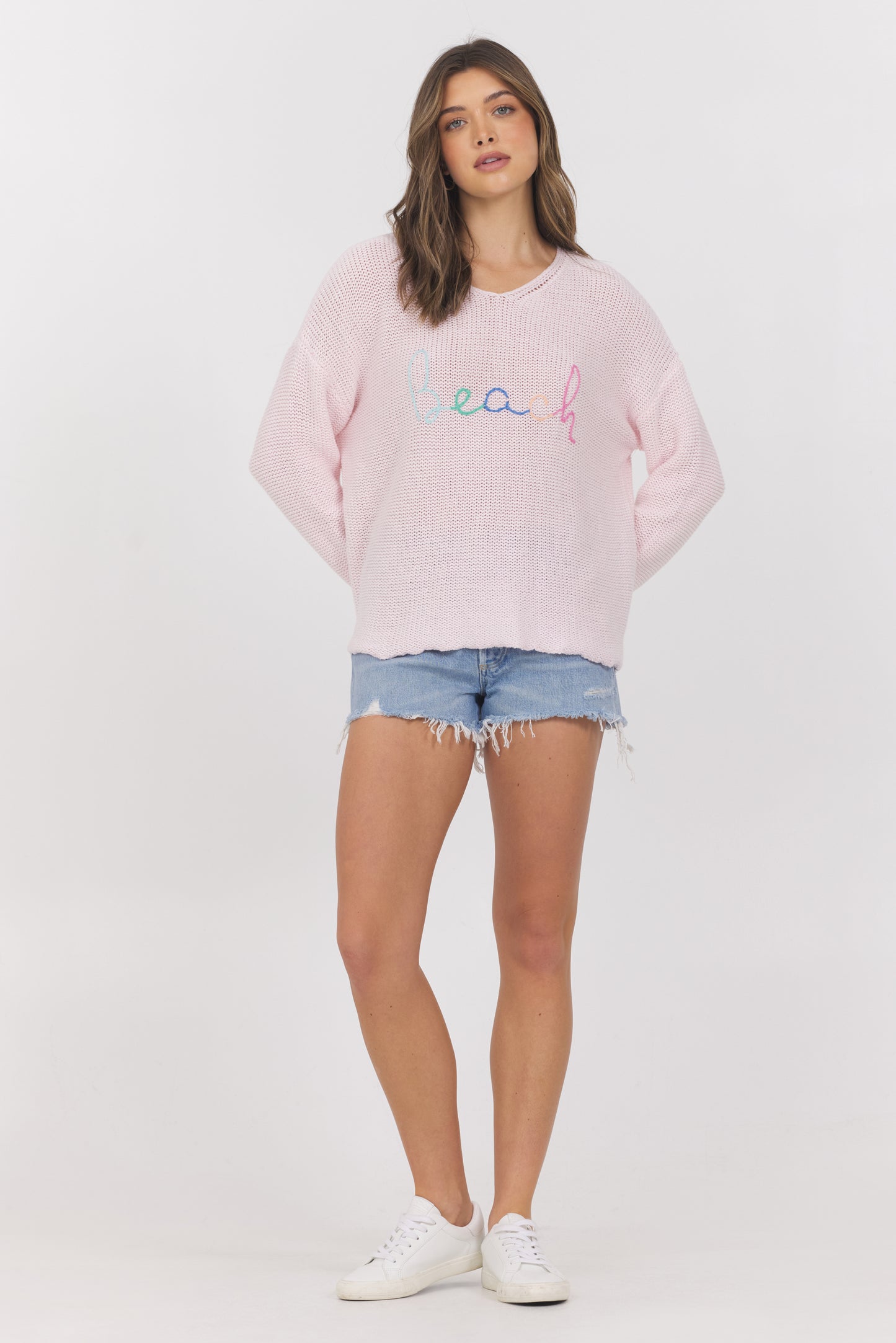 Beach Embroidered Sweater