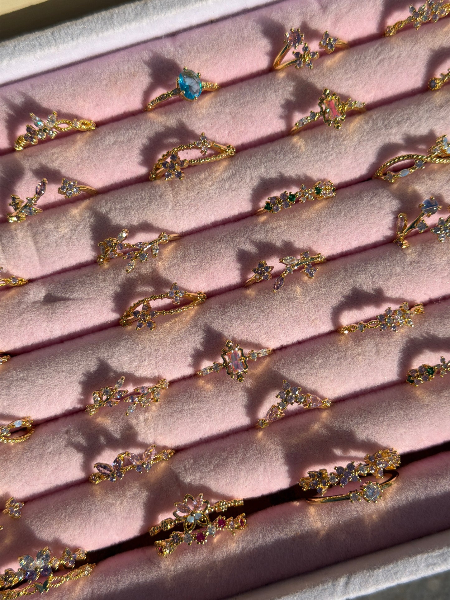 Zircon Rings 18k Gold Plated Copper