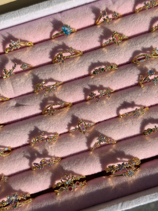 Zircon Rings 18k Gold Plated Copper