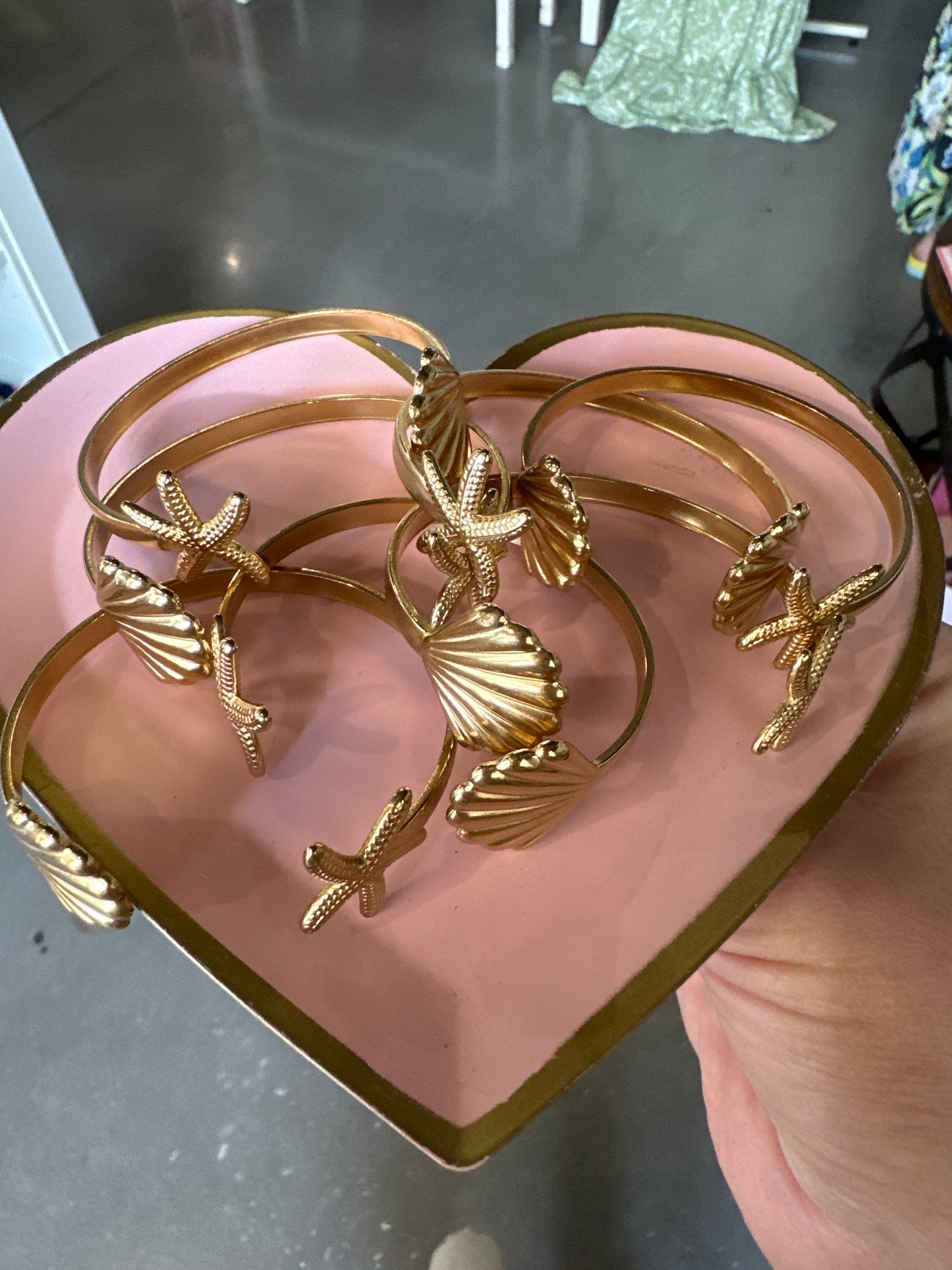 Shell/Starfish Bangle Bracelet