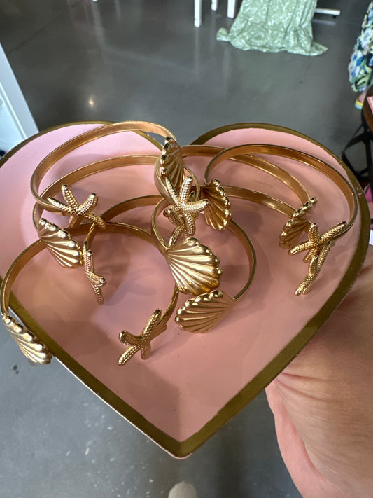 Shell/Starfish Bangle Bracelet