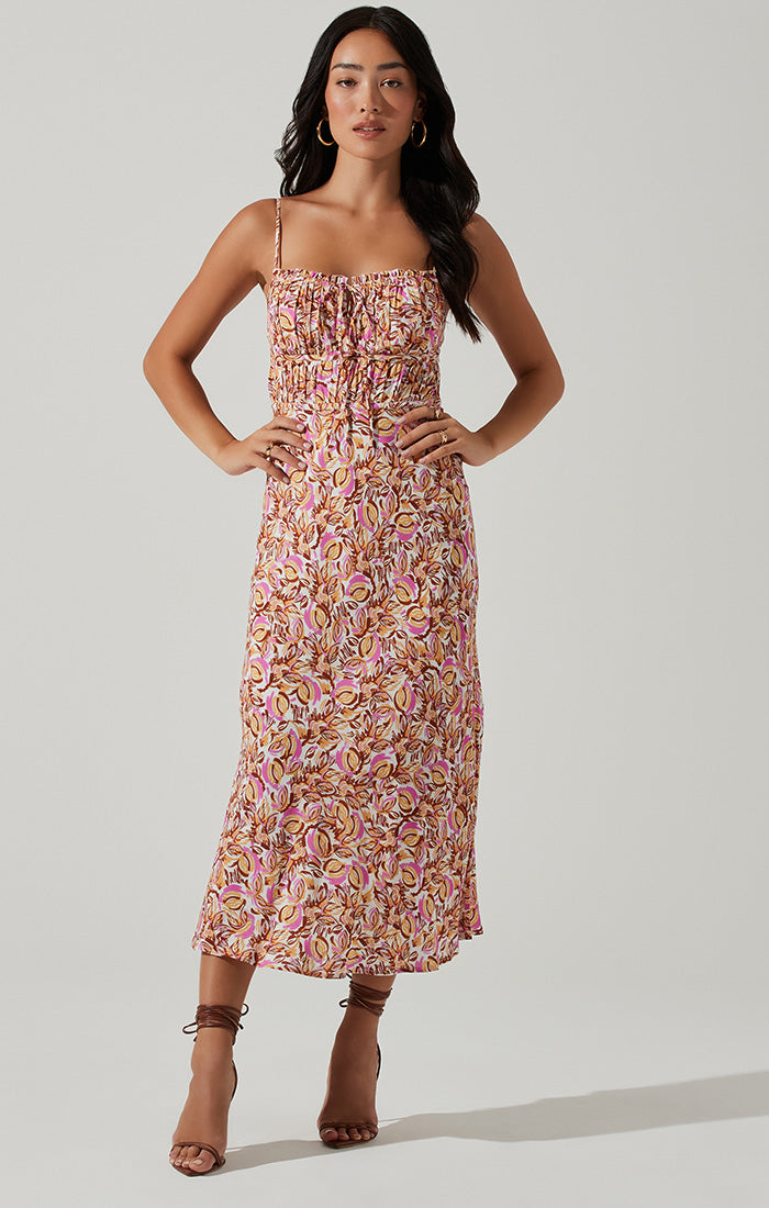 Maritza Floral Smocked Midi Dress