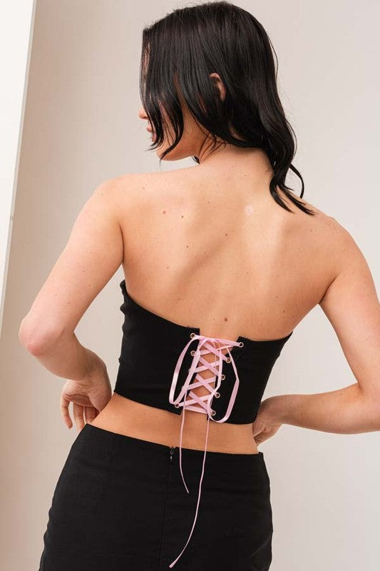 Pink Ribbon Corset Top