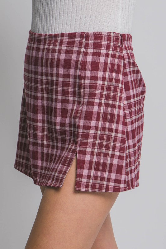 Plaid Mini Skort
